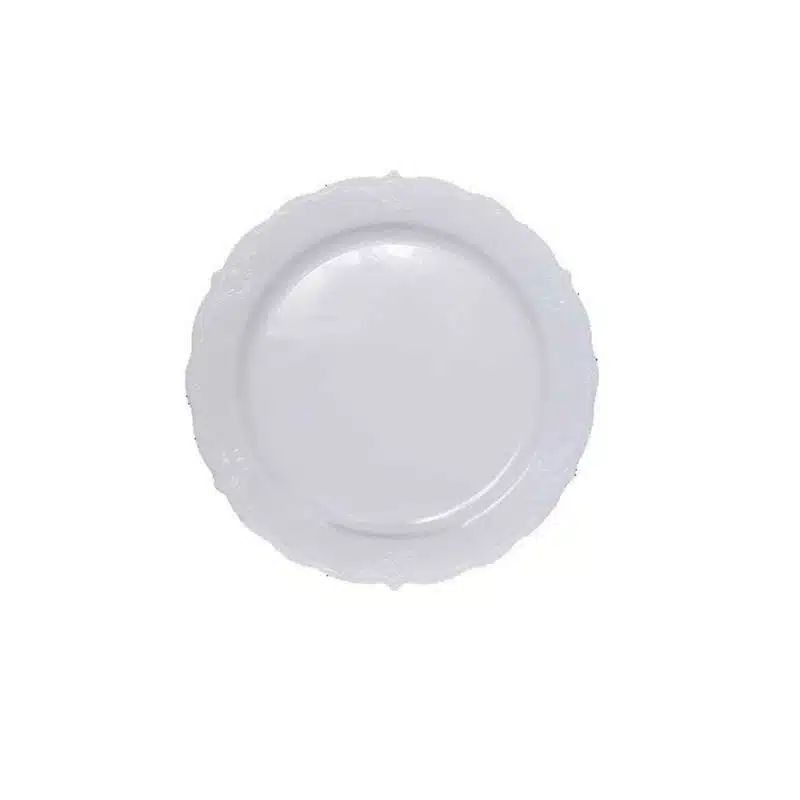 צלחת לייט וינטג' 9" לבנה א.10 יח'