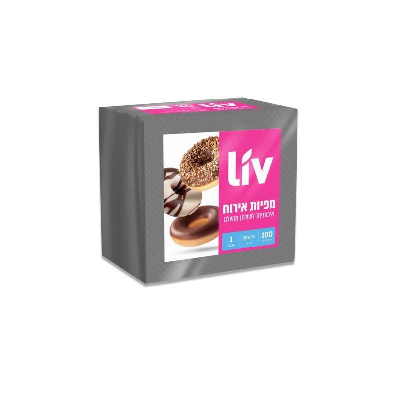 מפיות נייר מעורב כהה ליב חד שכבתי 33*33 א.100 יח'